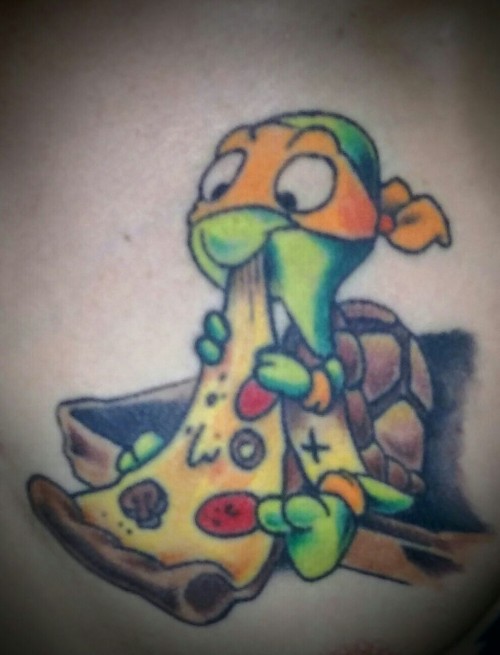 SubmissionOne of my favorites Artist is Jared Methena in Evansville, In. Canvas is James Hatcher #turtlepower #tattoo
