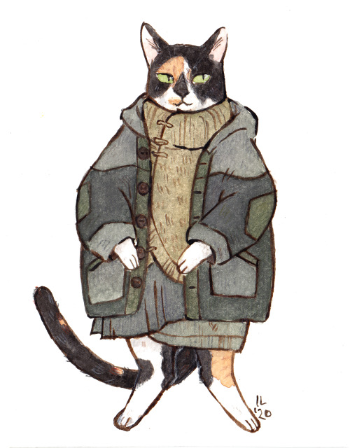 cornflakesdoesart:commissions for @thefaultinourheadcanons of their kitties Céilí and 