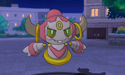 pokemon-global-academy:   Hoopa  Hoopa is a Mythical Pokémon in the world of Pokémon Omega Ruby and Pokémon Alpha Sapphire that cannot be encountered through regular gameplay! The Pokémon is recognizable by its two horns and the golden ring that