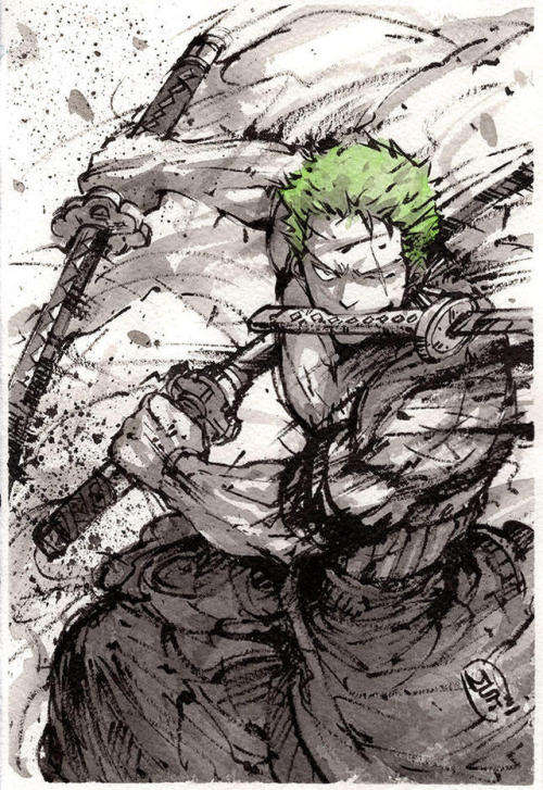 adventure-fantasy: Zoro sumi artby MyCKs