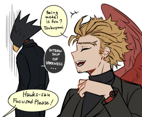 kadeart:  Hawks and Tokoyami 