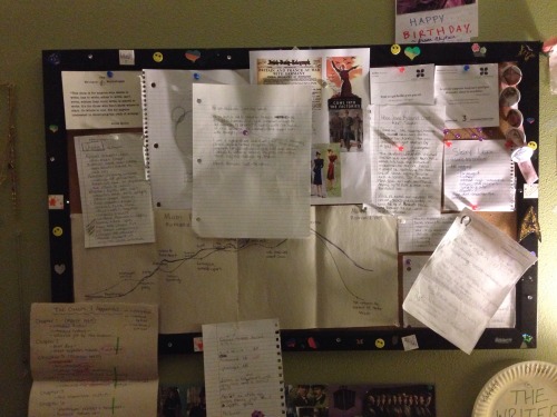 I put all my writing planning on my bulletin board. Now I just need some red string and BAM I&rsquo;