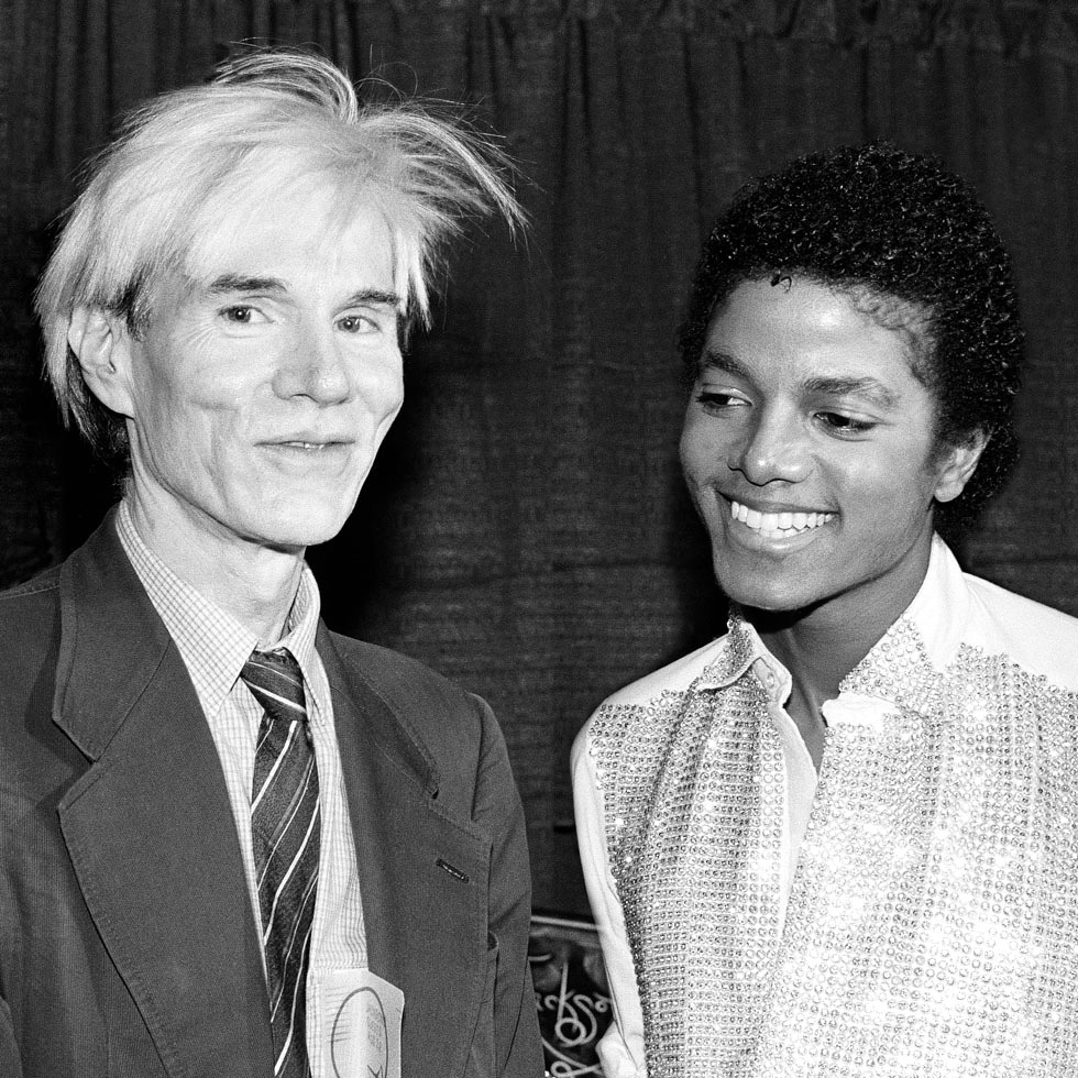 soundsof71:Andy Warhol and Michael Jackson, 1981, by Lynn Goldsmith via rockandrollphotogallery