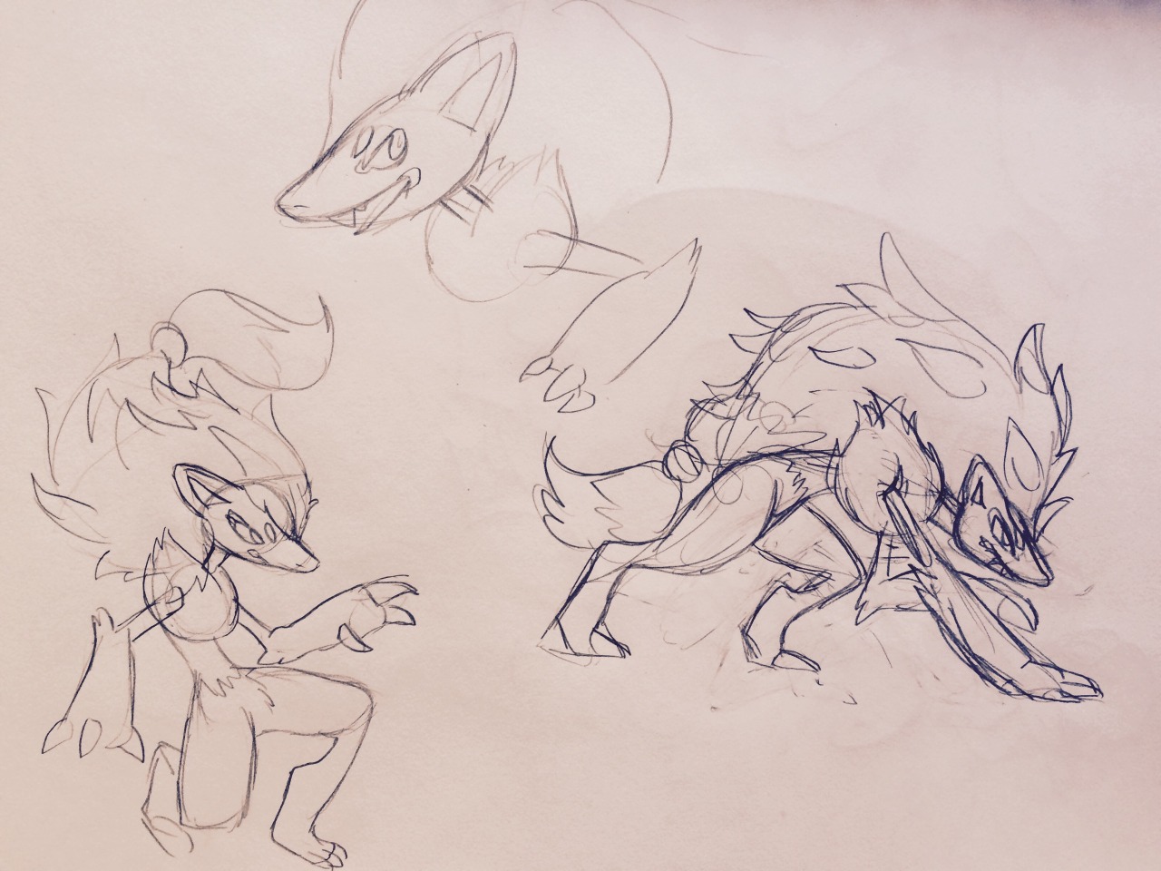 madalittle:   Some sketches from Pokepeople club last night. We played around with