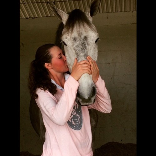Lots of kisses for the perfect boy after jumping great today. BBB sweater always looking cute @bizib