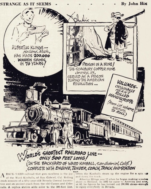 Ward and Betty Kimball’s appearance in John Hix’s comic “Strange as it Seems,&rdqu