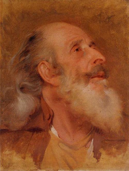 artist-joseph-wright: Study of John Staveley’s Head, 1775, Joseph WrightMedium: oil,paper