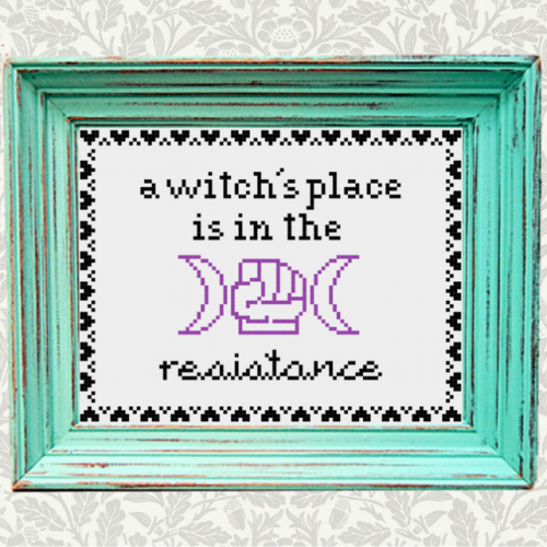 A new cross stitch pattern has landed in my Etsy shop <3We are witches. We are here. We will resi