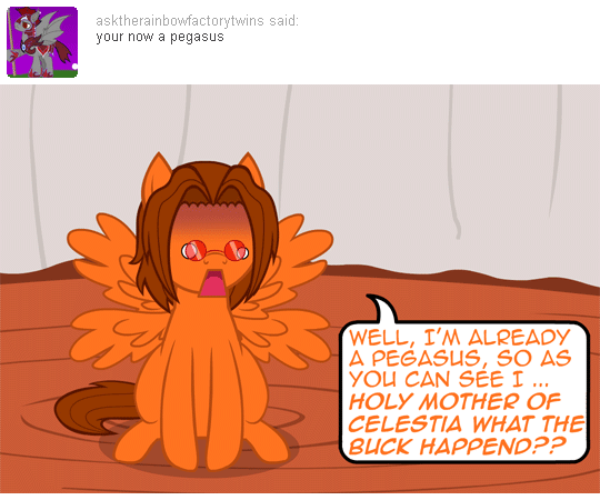 nopony-ask-mclovin:yo dawg, I heard you like pegasus….Guest star: Princess Luna AKA the best princess. Anyway, How did I manage to make 3 different kinds of creepy replies on the same night?  X3!