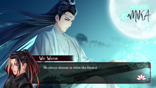 I’m making some dialogue boxes again &gt;u&lt;I would love to play a visual novel of MDZS or The Unt