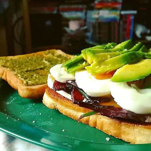 XXX Breakfast sandwich for the masses. Sliced photo