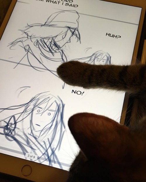 Snickers scrolling down the thumbnail panels from our next episode of ONE Webcomic #snickersthecat #