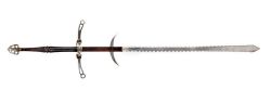 art-of-swords:  Composite Two-handed Sword Dated: first quarter of the 17th century Culture: German Measurements: overall length 185 cm The sword has a straight, undulated, double-edged blade, featuring a stamp at the base, between two crosses on a