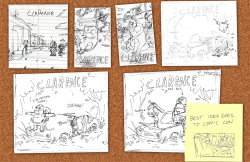 How Many Sketches Go Into Creating Clarence? So Many Sketches.