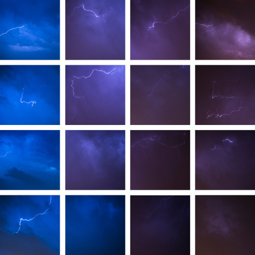 benjoyment:48 Shades of Lightning Taken from last night’s thunderstorm.(color hues are unretouched)