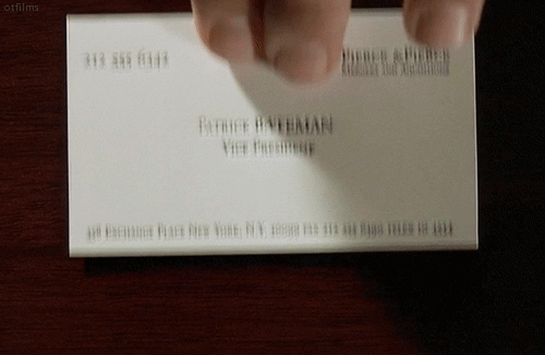 otfilms:  “That’s bone. And the lettering is something called Silian Rail.” American Psycho (2000) 