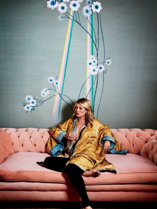 One of the coolest women I know | Kate Moss in collaboration with luxury design house de Gournay. Ha