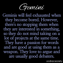 zodiacsociety:  Gemini Facts. 