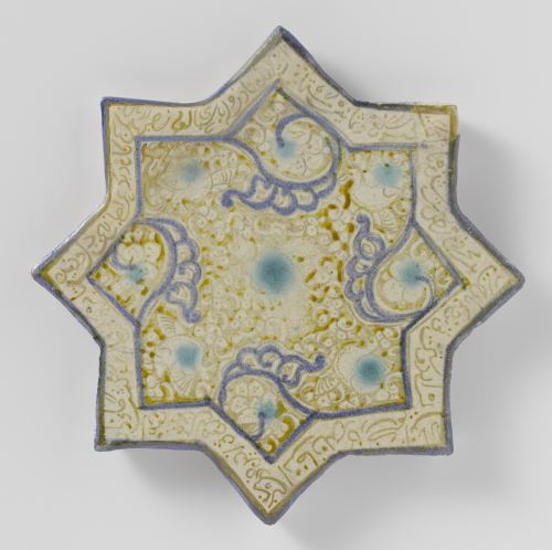 Star-shaped tile with calligraphy, Kashan (Iran), ca. 1260RIJKS AmsterdamProvenance: donated by Mr a