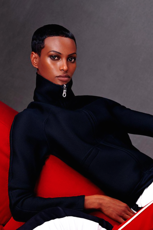 howtobeafuckinglady:  “She’s Got Game"  Yasmin Warsame photographed by Steven Meisel, Vogue March 2003 