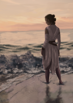 cinequeen:  Rey by the Sea this is seriously the longest I’ve ever spent on a piece, been working on this off and on for like a month but I think I’m finally satisfied with it - inspired by a vintage photo I had saved 