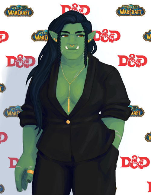 papa-abel:Ardrana Goreadze. 26. Orc. 8ft. Trans. Lesbian. On the red carpet getting ready to promote