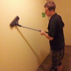 Back when I used to work with @davekob yes.. The future owner of manna plumbing is vacuuming the wall lol