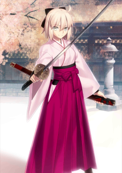 rockxas-alter:  Okita’s card art from FGO. Source.   I NEED YOU OKITA&hellip; WHY&hellip; WHY, I ROLL AND I ROLL AND NOTHING