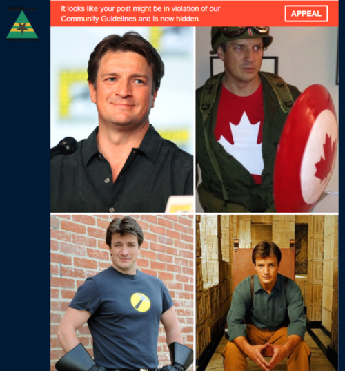 browncoats-across-the-verse:Nathan Fillion just too damn handsome for Tumblr’s new ridiculous conten