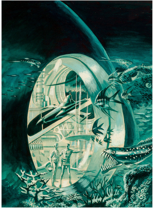 thebristolboard: Original book cover painting by Wally Wood from Undersea City by Frederick Pohl and