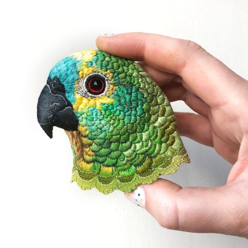 sosuperawesome:Embroidered Bird Brooches Paulina Bartnik on Etsy See our #Etsy or #Embroidery tags