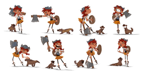 Character sheet for Helga. I never got to polish up Wolvie so he is still scribble-y in initial desi