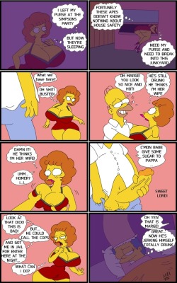 kogeikun: maxtlat: Always like that episode when Homer stares at Maude’s chest at simpsons house party. And what about if  doesn’t end there? Well, this is a little taste of what I thinked what could happen  ;9