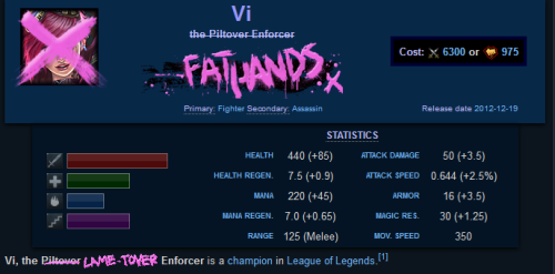 xxcreature-featurexx:  “The name’s Vi. I’m an enforcer. And this is my town - Piltover. They call this place the City of Progress - or they did until she showed up.  Her name is Jinx. That’s what they call her, anyway. No one knows who she
