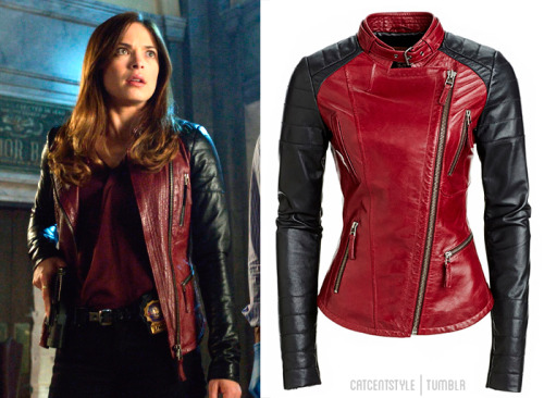 catcentstyle:What: Danier leather jacket | $269 Where: Beauty and the Beast, 2x06 