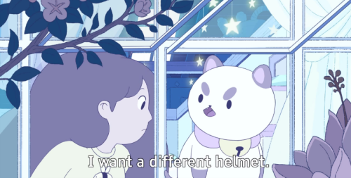 cartoonhangover:  daedalus-trout:  I want a different helmet. But yours is so cute. I don’t want to be cute… Stupid… cute… helmet.  Not weird. AWESOME. We all have a little PuppyCat inside all of us.  » Watch Bee and PuppyCat «