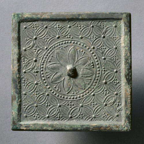 Square Mirror with Floral and Coin Motifs, early 10th Century - early 12th Century, Cleveland Museum