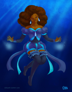 fyblackwomenart:  daisyein:  I found out it was Witchsona Week 2016, so I decided to make up a witchsona character. She’s a water magic kinda gal!Facebook | Twitter | Twitch | Check out more of my work :)    : : submission : : 