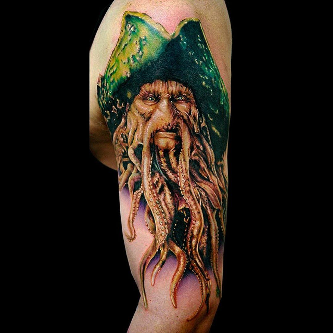 Completed Davy Jones leg piece by Jared Bent of Aces High Tattoo in Lake  Worth FL  rtattoos