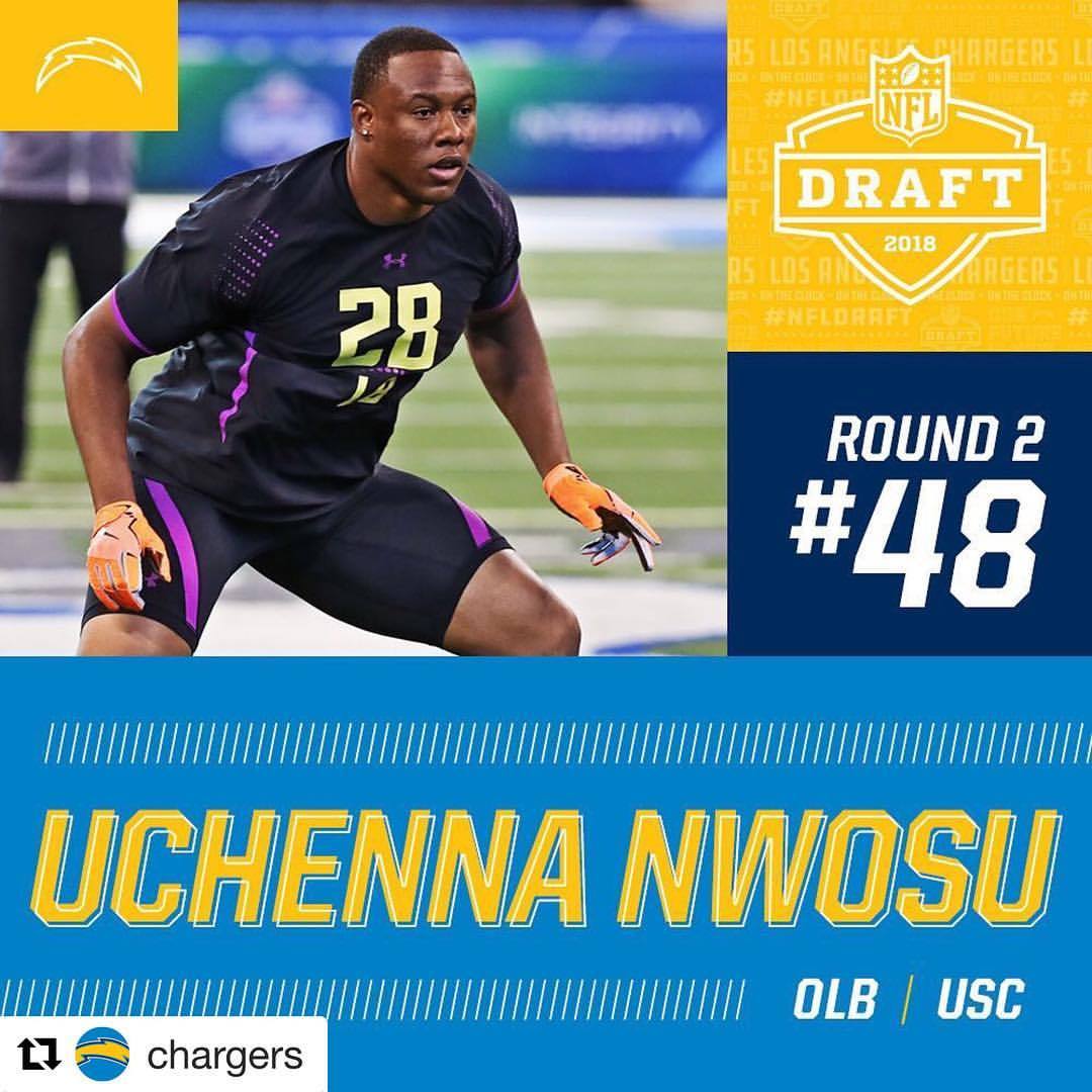 #Repost @chargers with @get_repost
・・・
With the 48th overall pick in the second round, the Los Angeles Chargers select USC OLB Uchenna Nwosu. #ChargersDraft