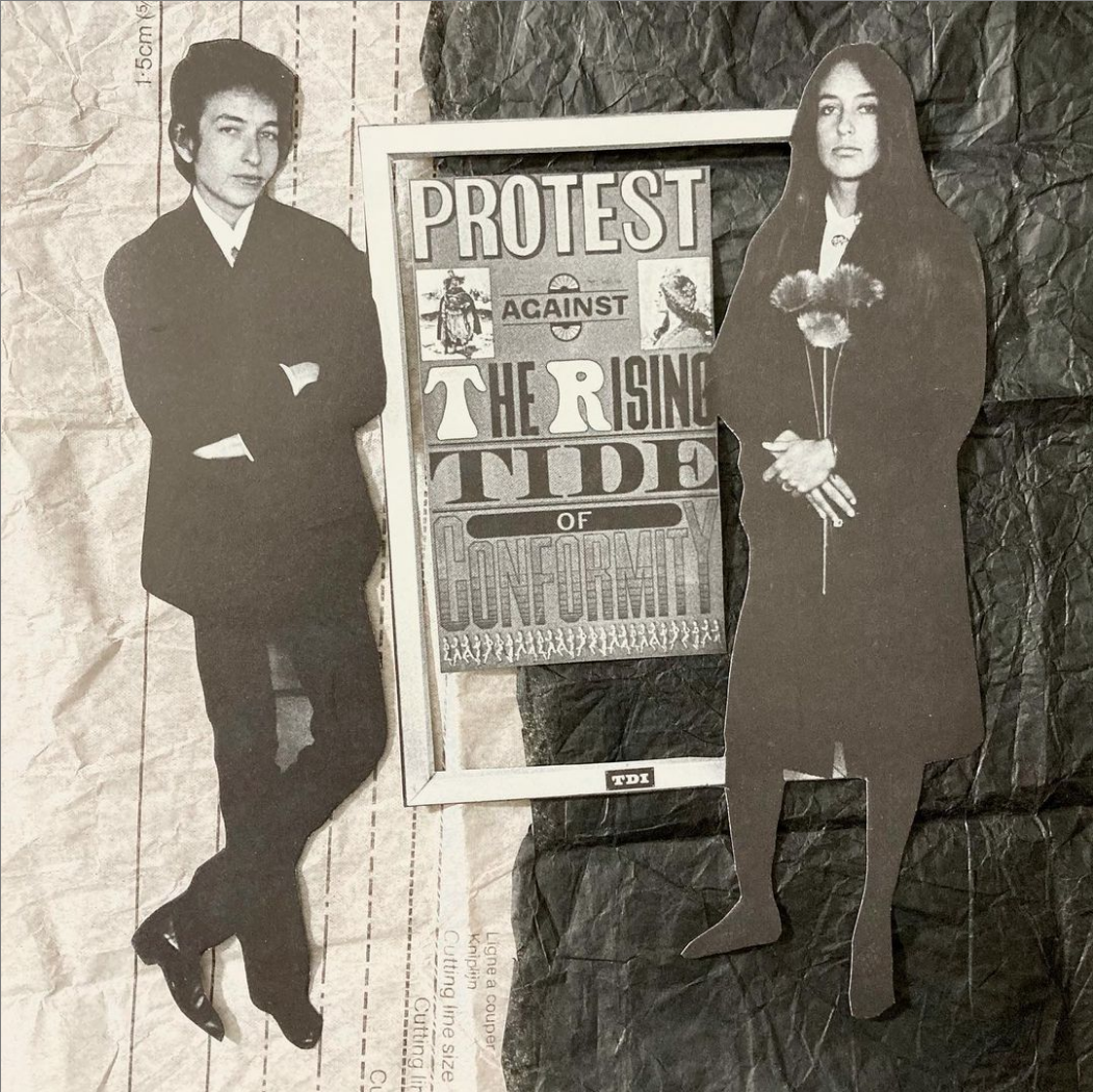 Bob Dylan and Joan Baez, art by Gary Sean Loewen.