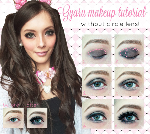 mysticthorn:Here’s my gyaru makeup tutorial, as promised! I hope you guys like it >///////<♡ b