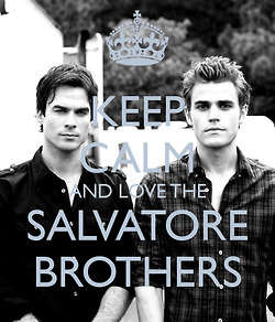 delena-forever-tvd:  Keep calm and love the Salvatore Brothers or just Damon whatever suits your fancy ;) 