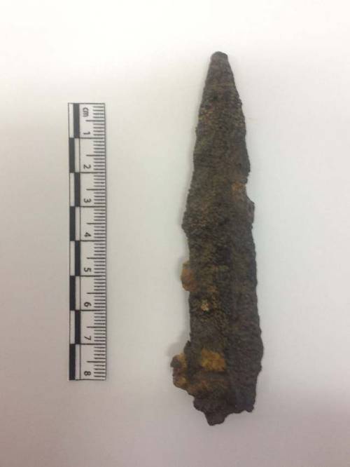 The point of a Roman pilum (javelin) found in the defensiveditch at Ebbsfleet (Pegswell Bay, Kent).P