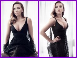 nude-celebz:  Scarlett Johansson super cleavage from Vanity Fair