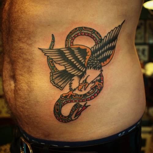 #Eagle and #snake #battle. #Tattoo for Sebastian. #Traditional #tattooing made @kosmostattoo