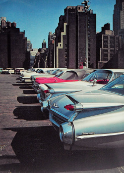 vintagegal:  New York City rooftop parking garage c. early 1960s  (via) 