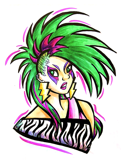 beckyhop: INKTOBER 2019 DAY 18 - Misfit I loved the IDW Jem comics so much. Have a Pizzazz. ( Open f