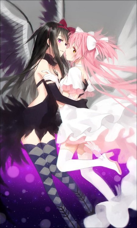 wholesomeyuri: ✧･ﾟ: *✧ Heavenly ✧ *:･ﾟ✧♡ Characters ♡ : Homura Akemi (Akuma Homura) ♥ Madoka Kanam