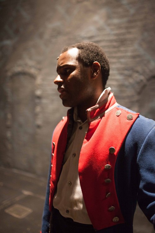 Arbender J. Robinson onstage as the Company gathers for the top of the show. Photo by maxgordonphoto